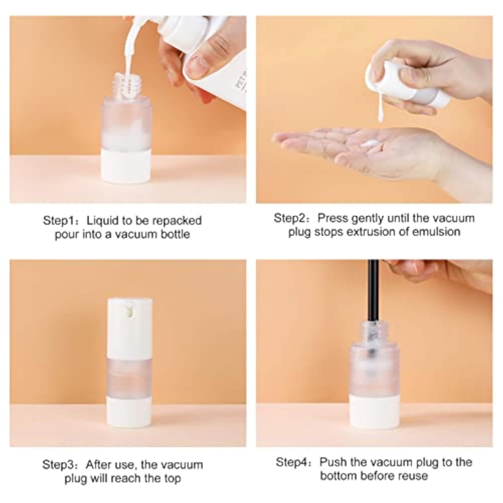 1.7 Oz Empty Refillable Airless Pump Bottle